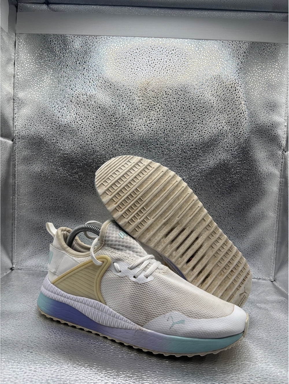 Puma pacer next cage white teal